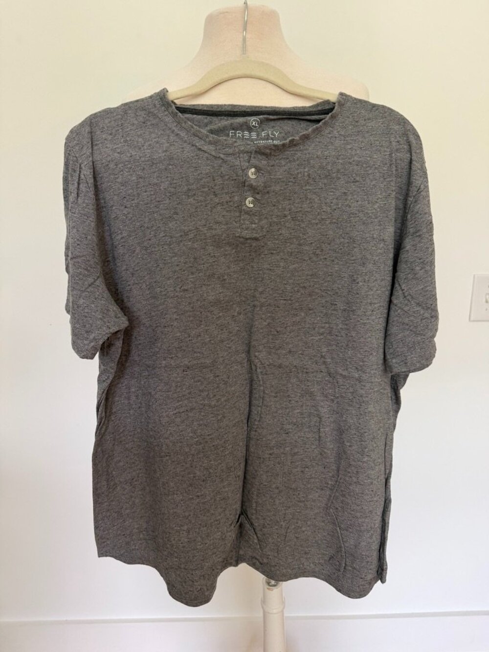 Free Fly Short Sleeve Grey Henley